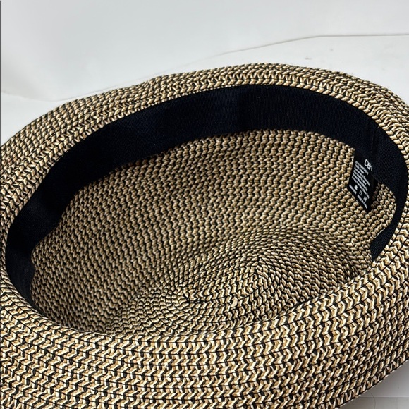 D&Y Tan and Black Woven Hat D&Y Paper Fedora Hat - Picture 6 of 6